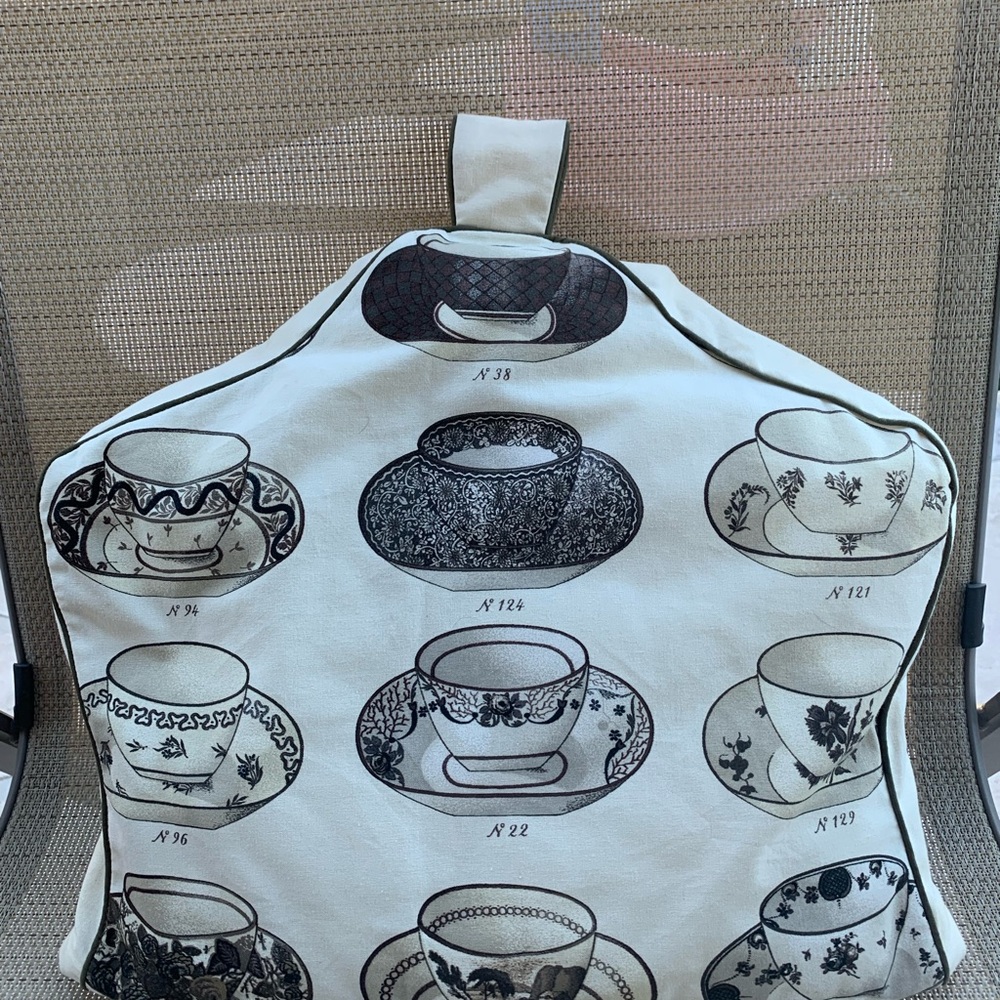 Made in France Fabric Cover For Kitchen Appliances With Coffee Theme in Browns